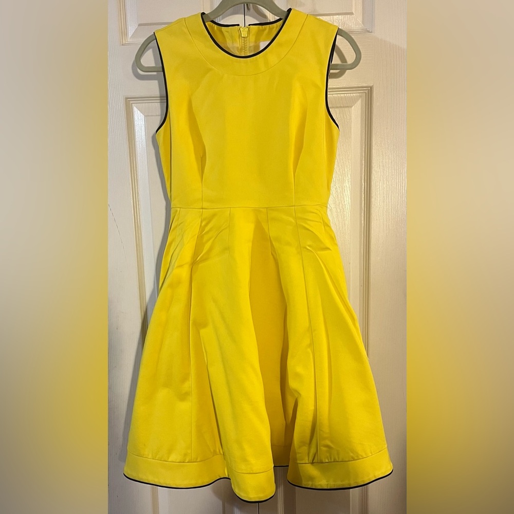 Kate Spade New York Fit & Flare Sleeveless Dress Lined With Pockets Yellow (4)